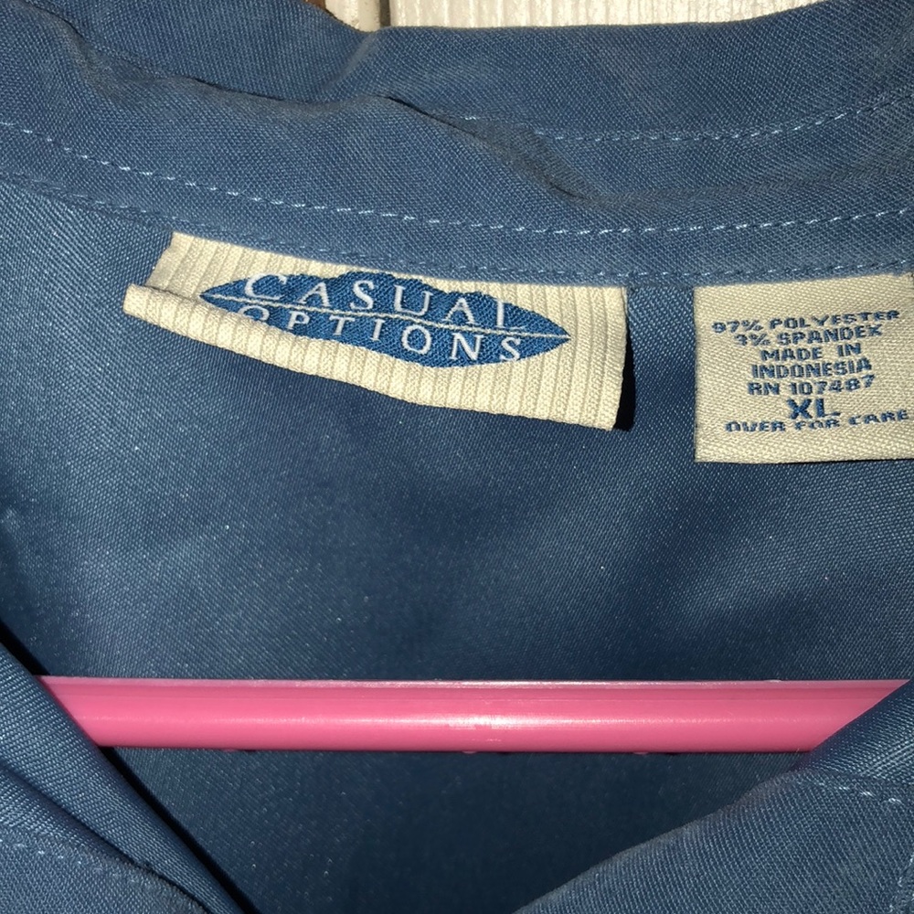 Blue Button Down Top - Picture 2 of 2